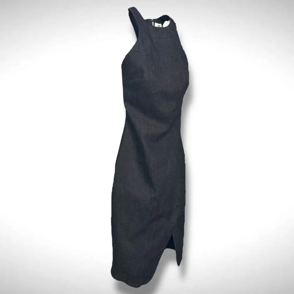 Elizabeth And James Sz 0 Asymmetrical Pencil Short Dress Blue Racerback Cocktail